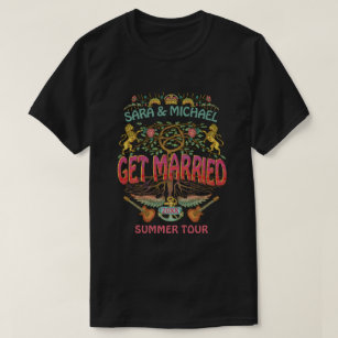 T-shirt Mariage marié Retro les années 70 Band Concert Log