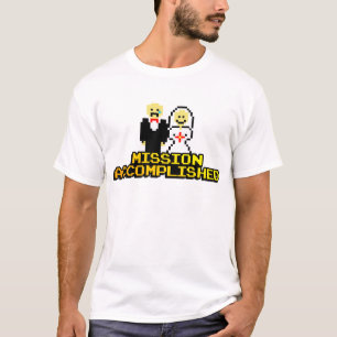 T-shirt Mariage "Mission Accomplie" (8 bits)