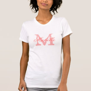 T-shirt mariage monogramme personnalisé   corail r
