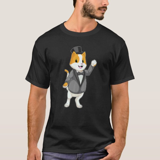T-shirt Mariage noeud papillon chat groom (Devant)