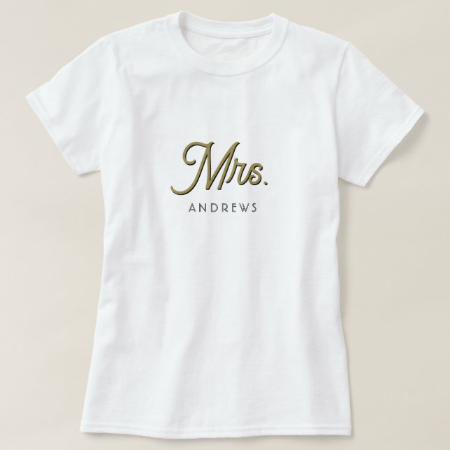 T-shirt mariage noir et or (Design devant)