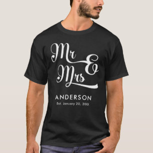T-shirt Mariage ou anniversaire M. et Mme Votre nom
