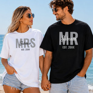 T-shirt Mariage personnalisé de couple assorti M. et Mme