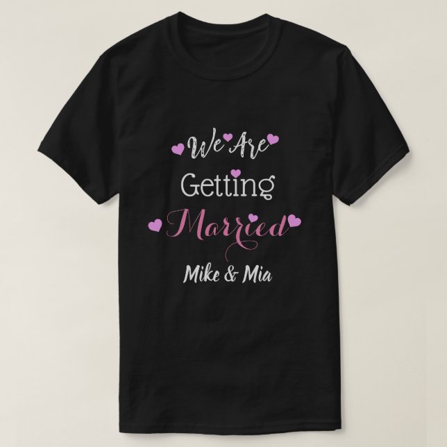 T-shirt Mariage personnalisé Faire-part Black Couple (Design devant)