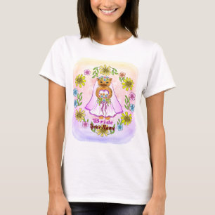 T-shirt Mariage personnalisé Floral Cat Bride