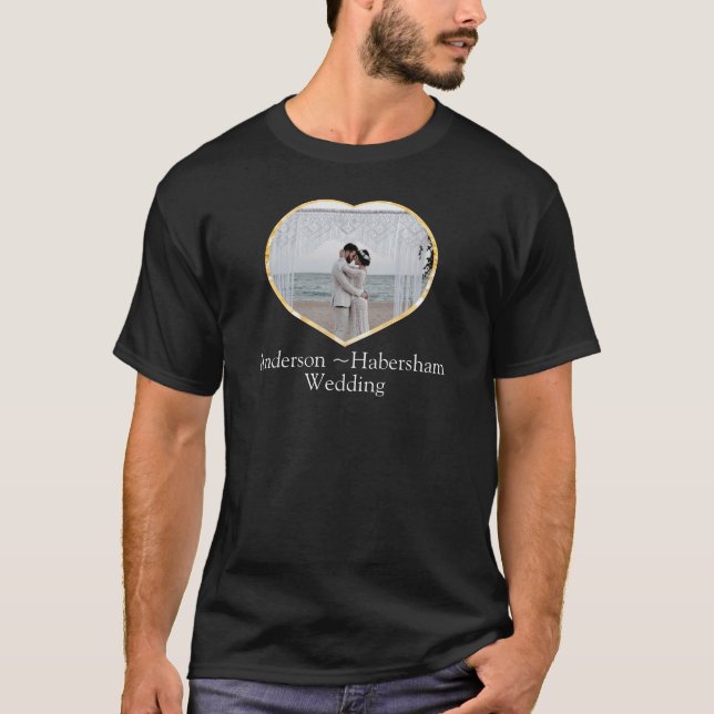 T-shirt Mariage Photo Heart Bride Nom de la chambre Famill (Devant)