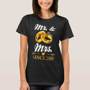 T-shirt Mariage Ring Marié M. & Mme depuis 2005 Couple 17
