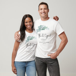 T-shirt Mariage Rustique Aquarelle Eucalyptus Verdure