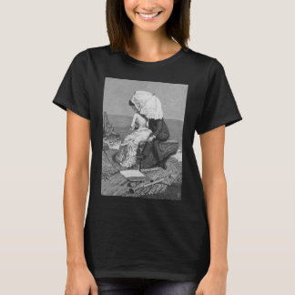 T-shirt Mariage Vintage, Jeunes Mariés au Bord de la Mer
