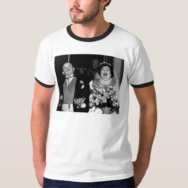 T-shirt Mariage vintage mariée heureuse (Devant)