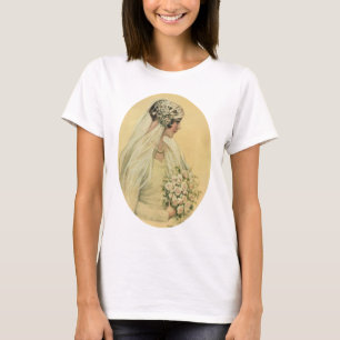 T-shirt Mariage Vintage, Portrait de Mariée Victorienne