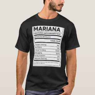 T-shirt Mariana Nutrition Information Problème Résoudre Du
