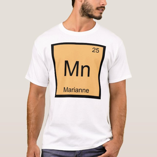 T-shirt Marianne Nom Chimie Élément Tableau périodique (Devant)