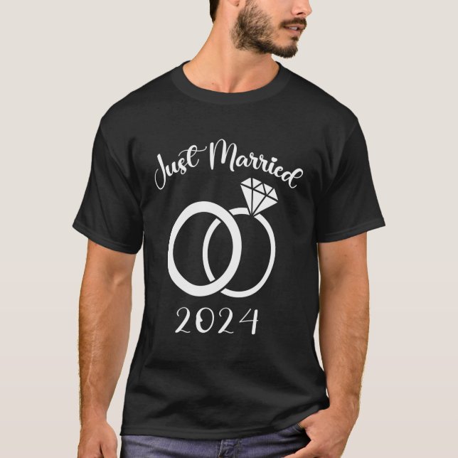 T-shirt Marié 2024 Mariage Rings Nouveaux mariés (Devant)