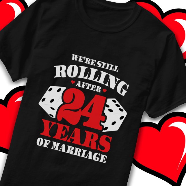 T-shirt Marié 24 Ans Rolling Funny 24e Anniversaire (Créateur téléchargé)