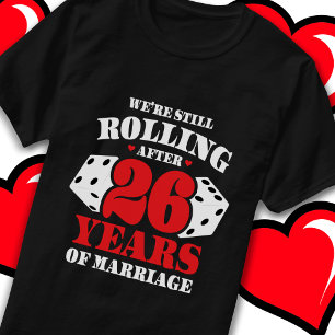 T-shirt Marié 26 Ans Rolling Funny 26e Anniversaire