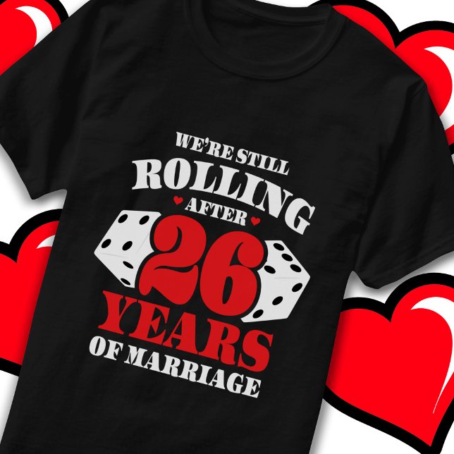 T-shirt Marié 26 Ans Rolling Funny 26e Anniversaire (Créateur téléchargé)