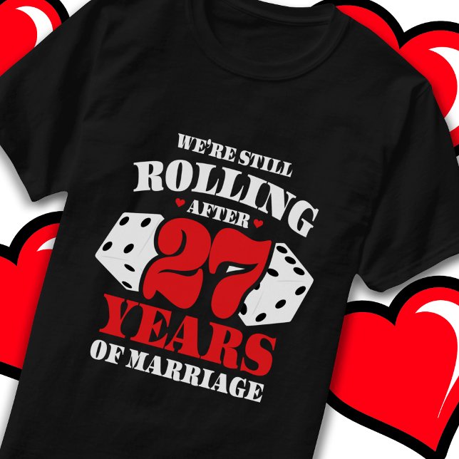 T-shirt Marié 27 Ans Rolling Funny 27e Anniversaire (Créateur téléchargé)