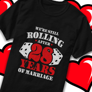T-shirt Marié 28 ans drôle 28ème anniversaire de Mariage