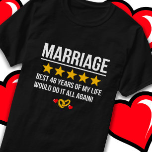 T-shirt Marié 48 ans mignon 48e anniversaire de Mariage