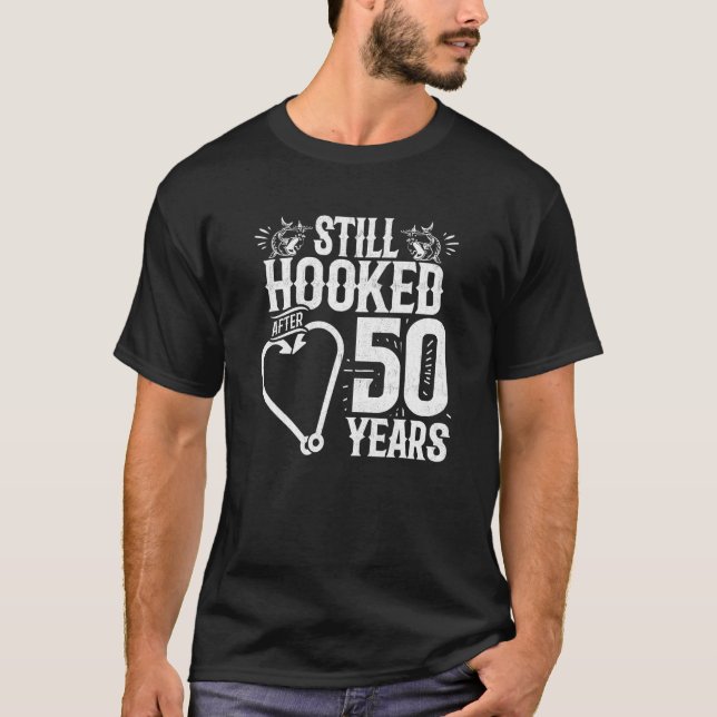 T-shirt Marié 50 ans - Couple de pêche - 50e Mariage A (Devant)