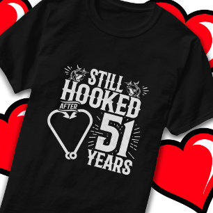 T-shirt Marié 51 ans Pêche drôle 51e anniversaire