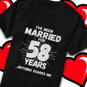 T-shirt Marié 58 ans drôle 58ème anniversaire de Mariage