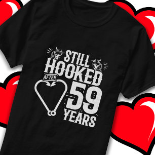 T-shirt Marié 59 ans Pêche drôle 59e anniversaire