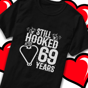 T-shirt Marié 69 ans Pêche drôle 69e anniversaire
