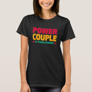 T-shirt Marié 70 ans Couple de puissance 70e anniversaire