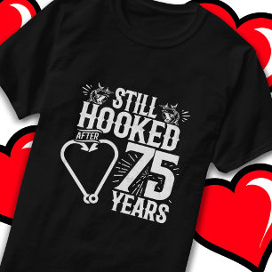 T-shirt Marié 75 ans Pêche drôle 75e anniversaire