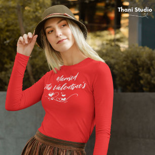 T-shirt Marié ce coeur de Saint Valentin Typographie moder