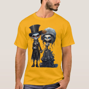 T-shirt Marié déplaisant couple de cadavres Halloween