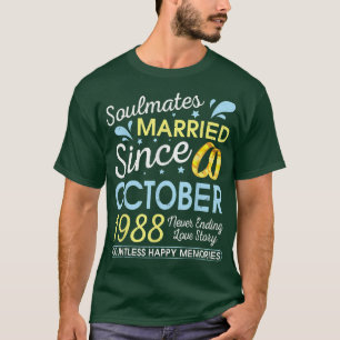 T-shirt Marié Depuis Octobre 1988 Ne Se Terminant Jamais 3