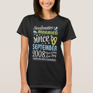 T-shirt Marié Depuis Septembre 2008 Jamais Terminé 14 Ans