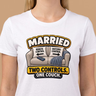 T-shirt Marié Deux Télécommandes Un Canapé Drôle