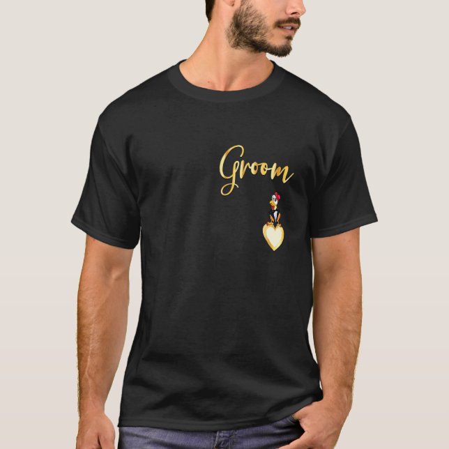 T-shirt Marié drôle de poulet (Devant)