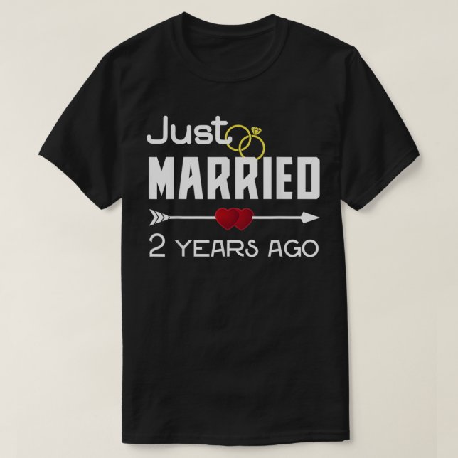 T-shirt Marié il y a 2 ans 2e anniversaire de Mariage (Design devant)