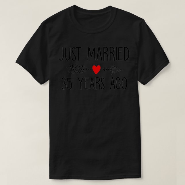 T-shirt Marié il y a 35 ans, 35e anniversaire de Mariage (Design devant)