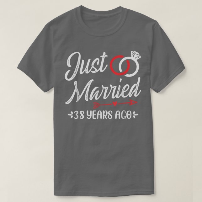 T-shirt Marié il y a 38 ans, heureux 38e Mariage Anni (Design devant)