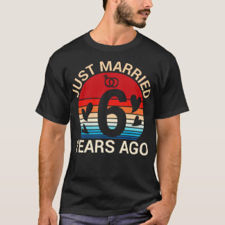T-shirt Marié Il Y A 6 Ans Hus Femme Mariée Annivers