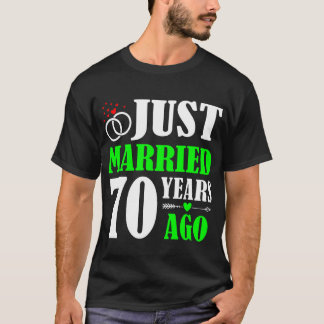T-shirt Marié il y a 70 ans, 70e anniversaire de Mariage