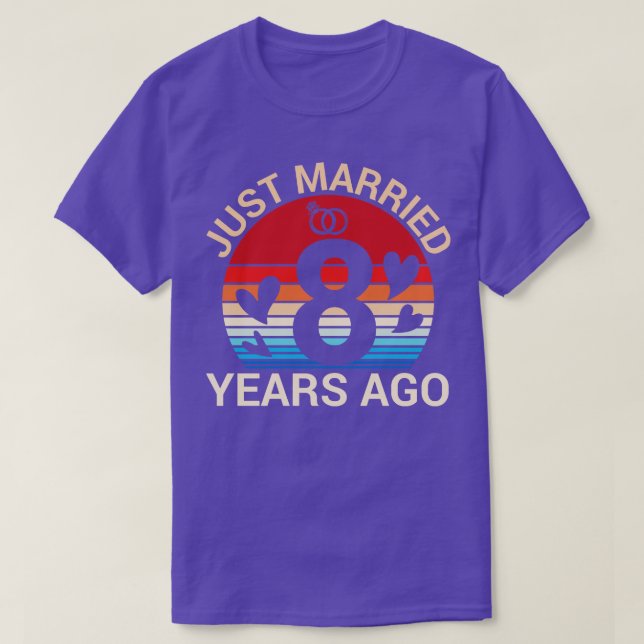 T-shirt Marié Il Y A 8 Ans Hus Femme Mariée Annivers (Design devant)