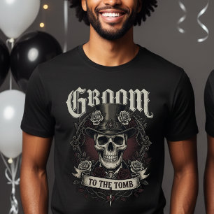 T-shirt Marié jusqu'à la tombe Crâne Monsieur Mari gothiqu