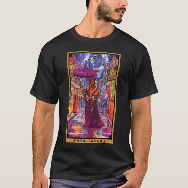 T-shirt Marie Laveau Justice Tarot Card Apparel (Devant)