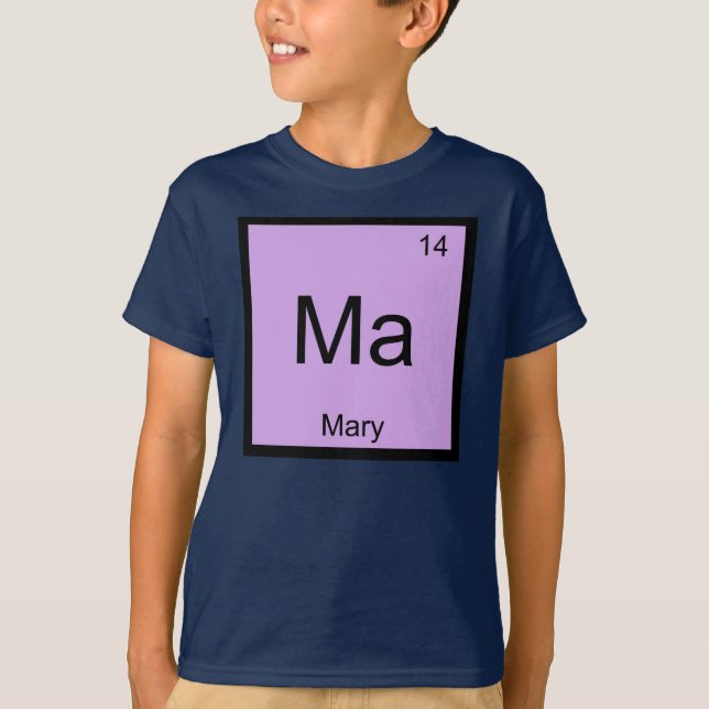 T-shirt Marie Nom Chimie Élément Tableau Périodique (Devant)