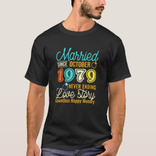 T-shirt Marié Octobre 1979 Love Story 42e Mariage Anniv
