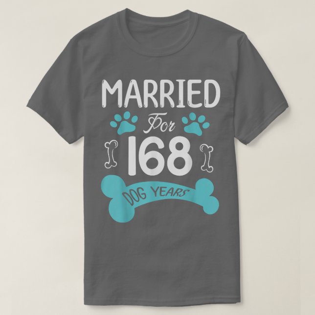 T-shirt Marié pour 160 années de chien 24e anniversaire de (Design devant)
