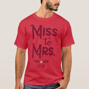 T-shirt Mariée 2017 de Miss à Mme Bridal Party Lumière s