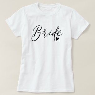 T-shirt Mariée à cœur chic en script